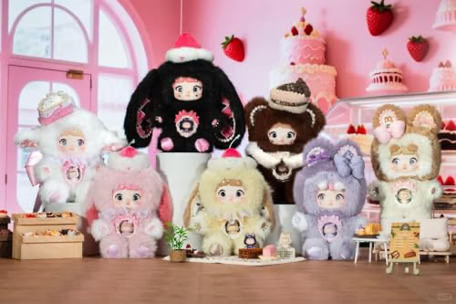 Nommi Blind Box peluche série Sweet Bite, avec sa fenêtre ventrale à ouvrir