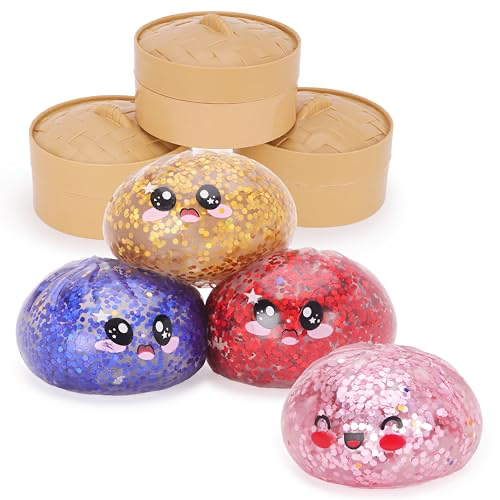 Toyland Bao Squishy Mystère à Paillettes Rose Vif avec Boîte Vapeur