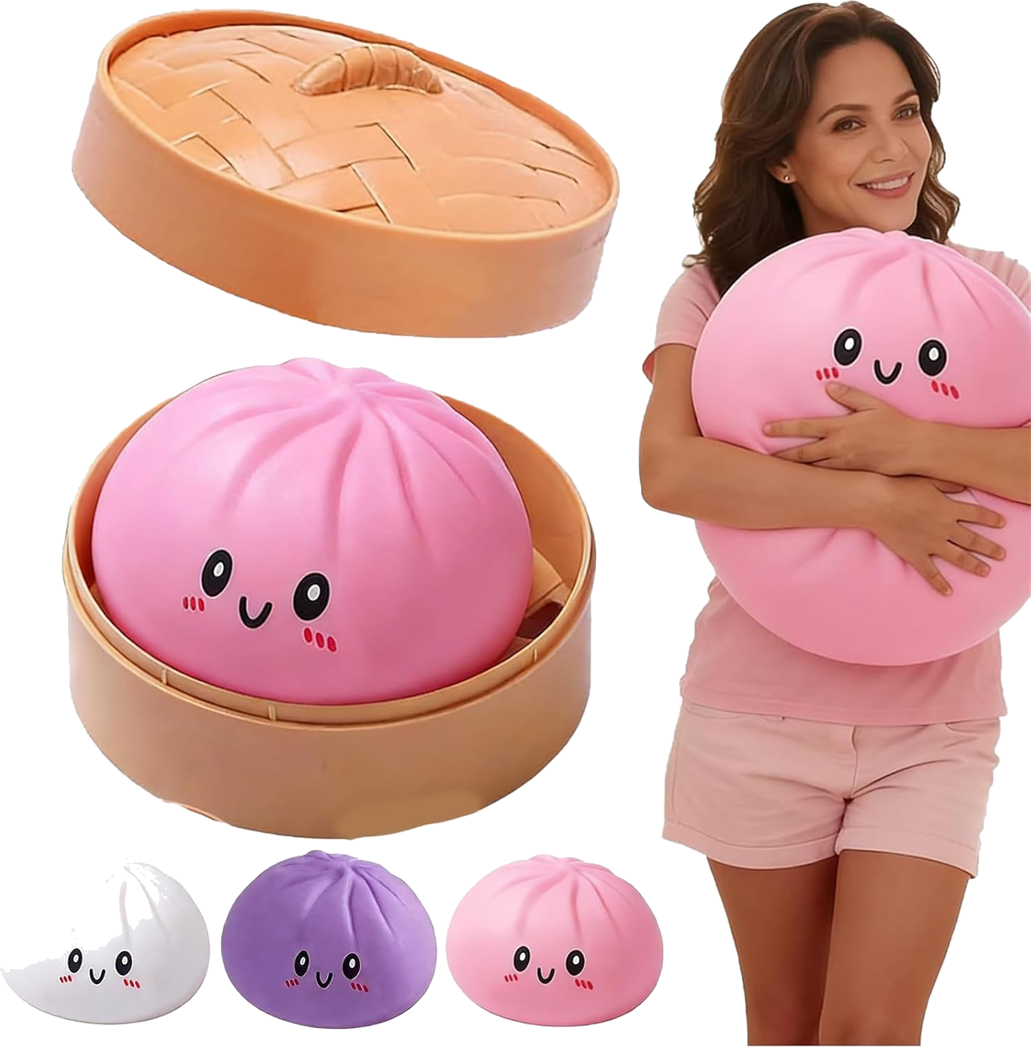 Mandu Squishy Jumbo Pailleté — 3 coloris, 2 tailles (15 ou 25 cm)