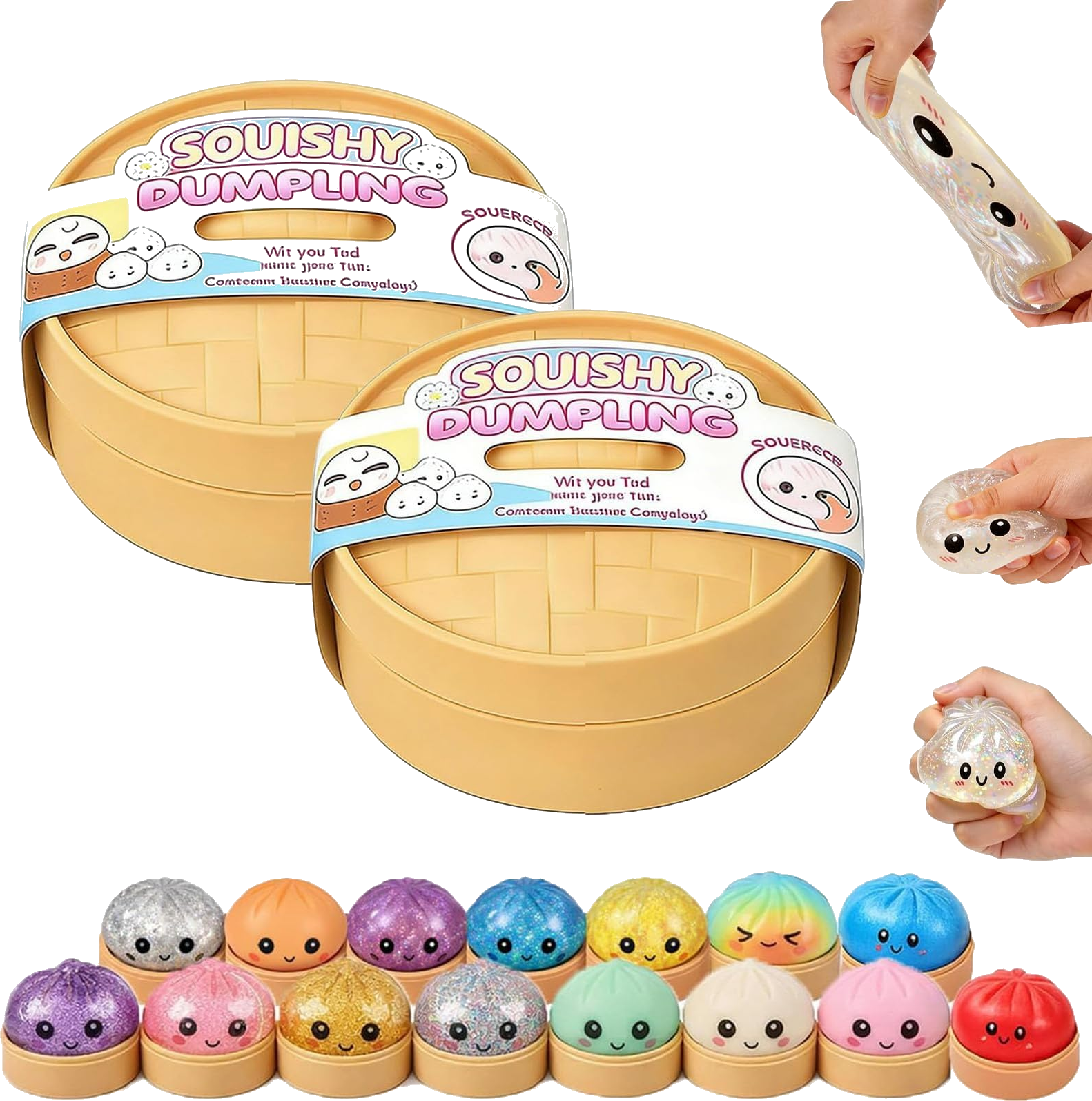 Mystery Box Dumplings Squishy Paillettes — Gamme 2 à 5 pièces