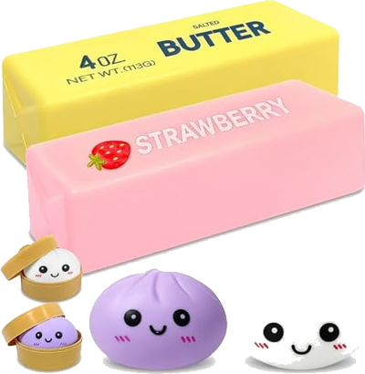 KutaKuta Set 4 Dumpling Squishy + Butter (boîte de rangement)